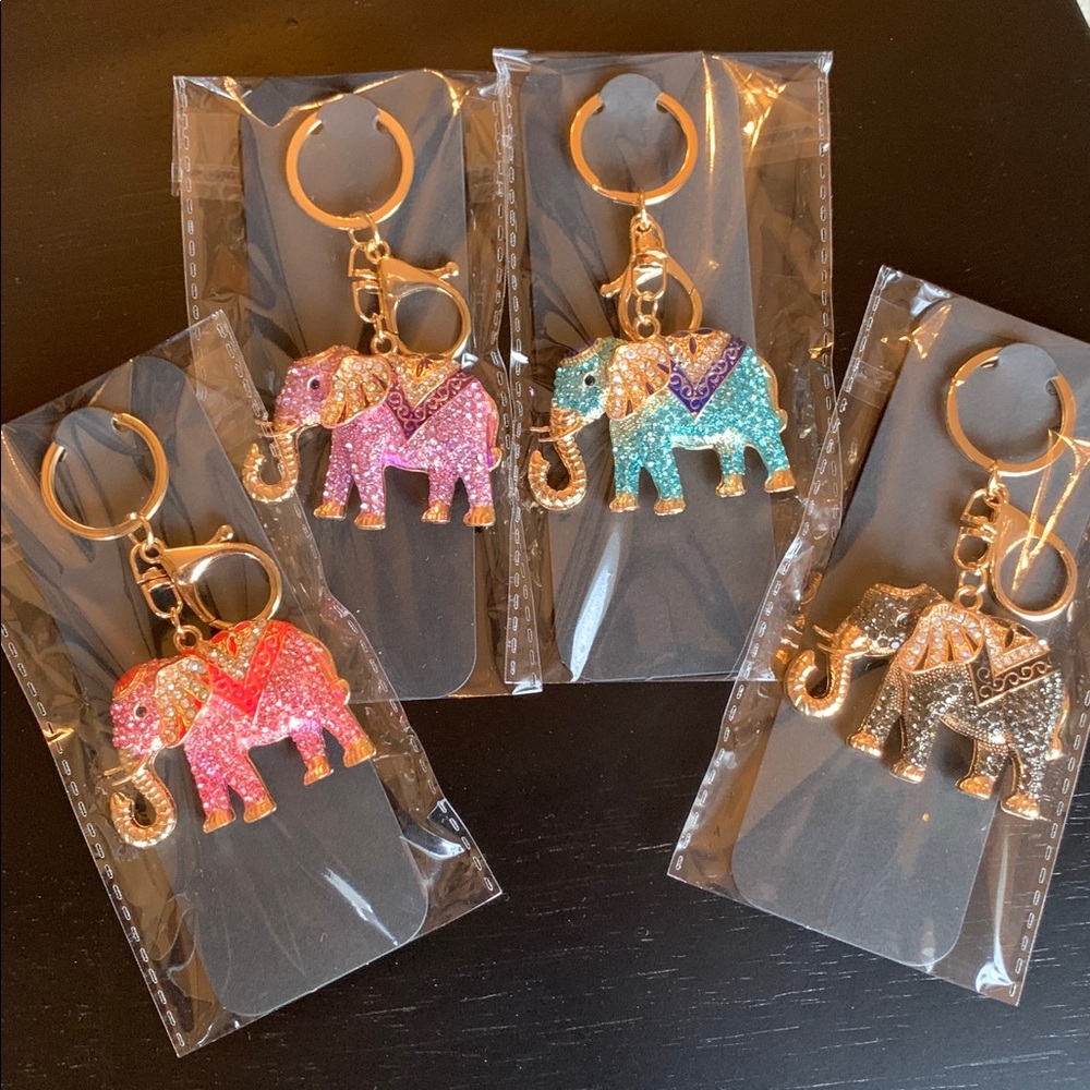 Rhinestone Elephant Bag Charm 4 Colors Available! - Picture 5 of 8